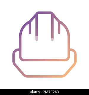Hard hat pixel perfect gradient linear vector icon Stock Vector