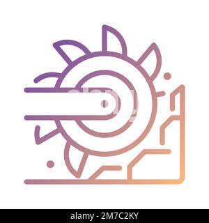 Bucket wheel excavator pixel perfect gradient linear vector icon Stock Vector