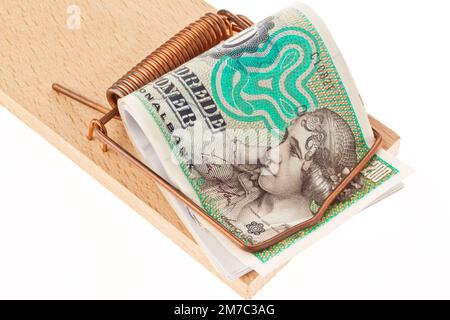 Danish crones in a mousetrap, dept trap, Denmark Stock Photo