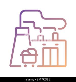 Fuel power plant pixel perfect gradient linear vector icon Stock Vector
