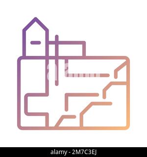 Underground mining pixel perfect gradient linear vector icon Stock Vector