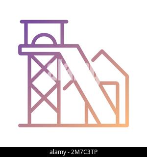 Coal mine pixel perfect gradient linear vector icon Stock Vector