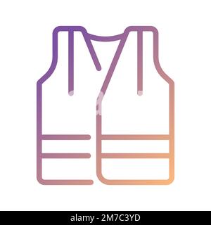 Reflective vest pixel perfect gradient linear vector icon Stock Vector