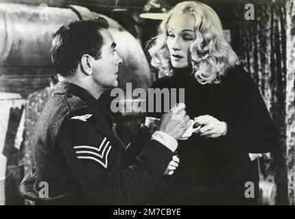 German actress Marlene Dietrich and American actor Tyrone Power in the movie Witness for the Prosecution, USA 1957 Stock Photo