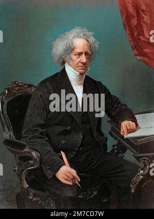 Portrait de sir John Frederick William Herschel (1792-1871), astronome anglais. Gravure d'apres une photographie Stock Photo