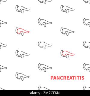 Pancreatitis disease awareness medical pancreas pattern poster Stock Vector