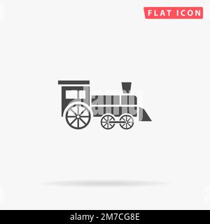 Locomotive flat vector icon. Hand drawn style design illustrations. Stock Vector