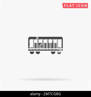 Railcar flat vector icon. Hand drawn style design illustrations. Stock Vector