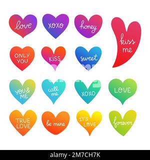 Hearts set. Hand drawn hearts vector. Design elements for Valentines day. Stock Vector