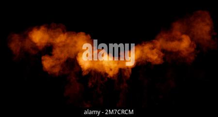 Series of powerful bangs with flames, isolated - object 3D illustration Stock Photo