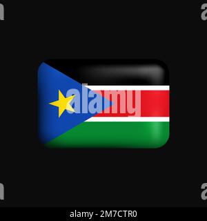 South Sudan Flag 3D Icon. National Flag of South Sudan. Vector illustration Stock Vector