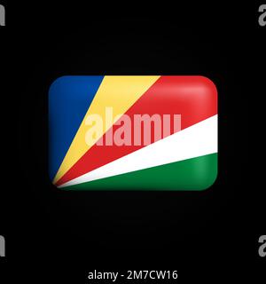 Seychelles Flag 3D Icon. National Flag of Seychelles. Vector illustration Stock Vector