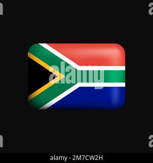 South Africa Flag 3D Icon. National Flag of South Africa. Vector illustration Stock Vector