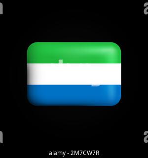 Sierra Leone Flag 3D Icon. National Flag of Sierra Leone. Vector illustration Stock Vector