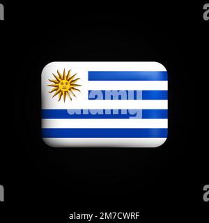 Uruguay Flag 3D Icon. National Flag of Uruguay. Vector illustration Stock Vector