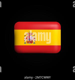 Spain Flag 3D Icon. National Flag of Spain. Vector illustration Stock Vector
