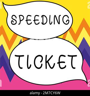 Conceptual caption Speeding Ticket. Business idea psychological test for the maximum speed of performing a task Stock Photo