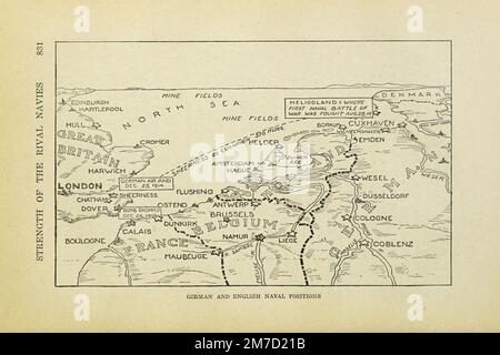 German and English Naval Positions from the book The story of the great war; the complete historical records of events to date DIPLOMATIC AND STATE PAPERS by Reynolds, Francis Joseph, 1867-1937; Churchill, Allen Leon; Miller, Francis Trevelyan, 1877-1959; Wood, Leonard, 1860-1927; Knight, Austin Melvin, 1854-1927; Palmer, Frederick, 1873-1958; Simonds, Frank Herbert, 1878-; Ruhl, Arthur Brown, 1876-  Volume III Published 1916 Stock Photo