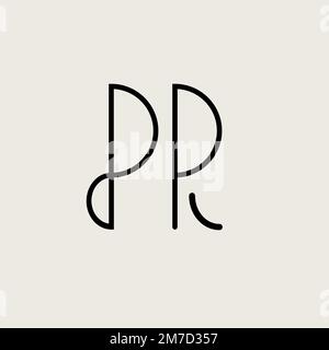 pr logo, letters. Public relations minimal icon Stock Vector