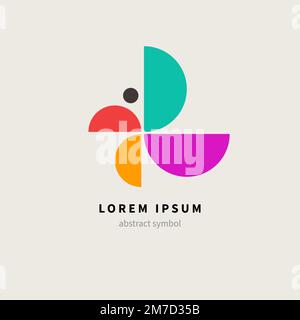 Butterfly abstract minimal geometric icon. Butterfly logo Stock Vector