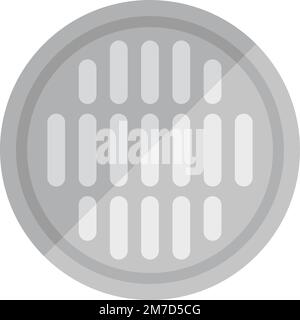 Iron manhole icon flat vector. City road. Gutter plate isolated Stock Vector