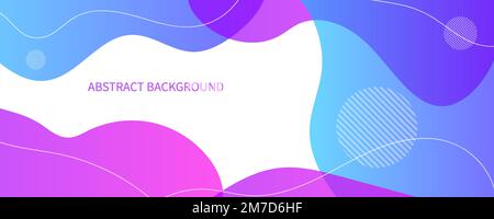 Modern organic background with abstract shapes. Vector wide banner, composition. Backdrop illustration. Template for graphic design Stock Vector