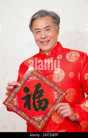 The elderly celebrating festival Stock Photo