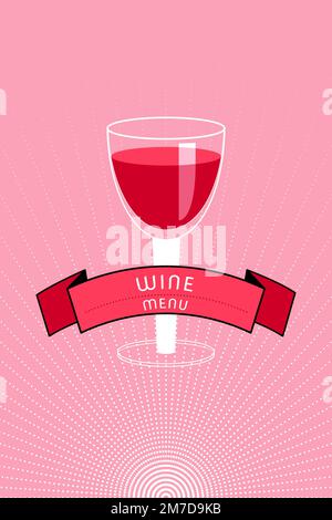 Wine menu template. Modern and retro style vector illustration Stock Vector
