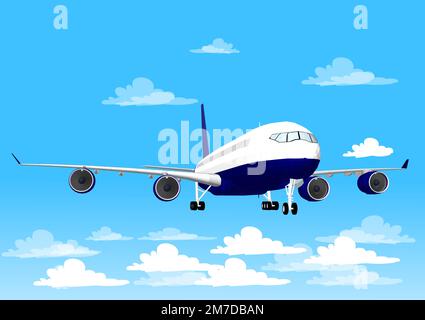 Private jet vector icon. Business jet illustration. Luxury twin-engine plane standing on the ground Stock Vector