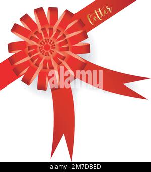 shiny red satin ribbon on white background vector red bow and ribbon Stock Vector