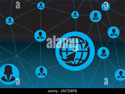 Abstract futuristic - molecular technology with polygonal shapes on dark blue background digital technology concept design vector illustration. Stock Vector