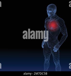 Abstract vector illustration of human body on white background. Stock Vector
