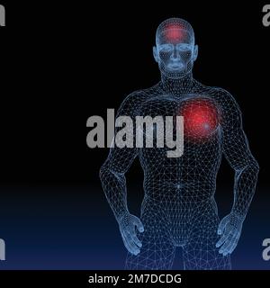 Abstract vector illustration of human body on white background. Stock Vector