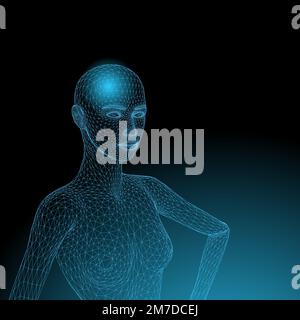 Abstract vector illustration of human body on white background. Stock Vector