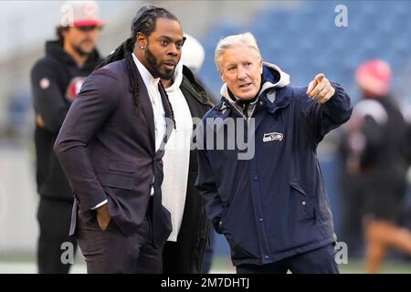 CINCINNATI, OH - SEPTEMBER 29: Former NFL player Richard Sherman (center)  talks on  Prime Video's Thursday Night Football Postgame Show after  the game against the Miami Dolphins and the Cincinnati Bengals