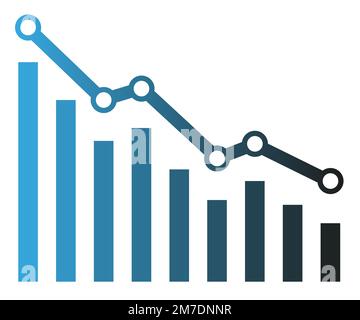 3d graph with decrease report. diagram with recession... Marketing concept: Decline Graph on computer keyboard background Stock ...