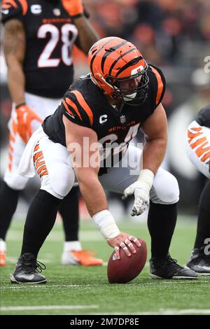 Cincinnati Bengals center Ted Karras (64) runs onto the field