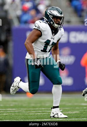 Philadelphia Eagles linebacker Nakobe Dean (17) in action during the NFL  divisional round playoff football game against the New York Giants,  Saturday, Jan. 21, 2023, in Philadelphia. (AP Photo/Chris Szagola Stock  Photo - Alamy