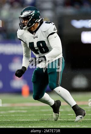 Philadelphia Eagles linebacker Patrick Johnson (48) runs during an NFL  football game against the Washington Commanders, Sunday, Sept. 25, 2022 in  Landover, Md. (AP Photo/Daniel Kucin Jr Stock Photo - Alamy