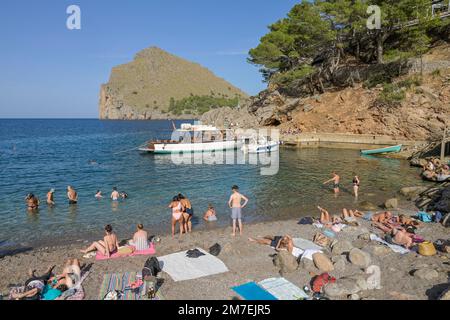 Badebucht von Sa Calobra, Serra de Tramuntana, Mallorca, Spanien Stock Photo