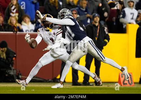 Washington Commanders wide receiver Terry McLaurin (17) runs during an NFL  football game against the Dallas Cowboys, Sunday, January 8, 2023 in  Landover. (AP Photo/Daniel Kucin Jr Stock Photo - Alamy