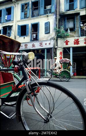 Trishaw (rickshaw) in China town / Singapore Stock Photo