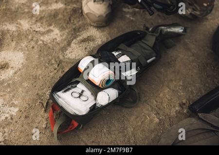 Close up of a first aid bag Stock Photo