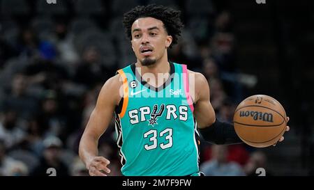 San Antonio Spurs Guard Tre Jones (33) Poses For Photos During The Team ...