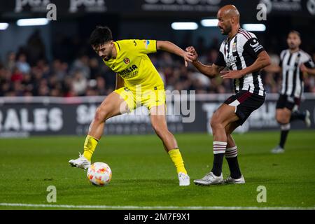 Manuel MORLANES ARIÑO of Villarreal CF and Mikel Rico of FC Cartagena fight for the ball during the match,  during the Cup match, FC Cartagena vs Vill Stock Photo