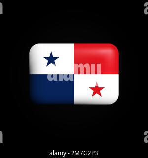 Panama Flag 3D Icon. National Flag of Panama. Vector illustration Stock Vector