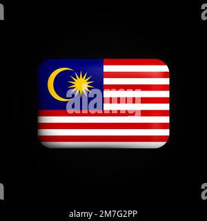 Malaysia Flag 3D Icon. National Flag of Malaysia. Vector illustration Stock Vector