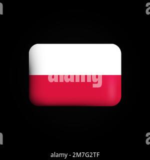 Poland Flag 3D Icon. National Flag of Poland. Vector illustration Stock Vector