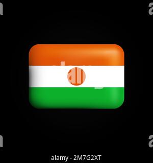 Niger Flag 3D Icon. National Flag of Niger. Vector illustration Stock Vector