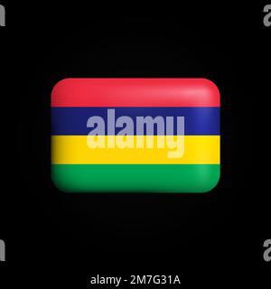 Mauritius Flag 3D Icon. National Flag of Mauritius. Vector illustration Stock Vector